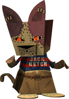 A render of Neko Zombie from Gregory Horror Show, an anthropomorphic cat with sewn patches of skin.
